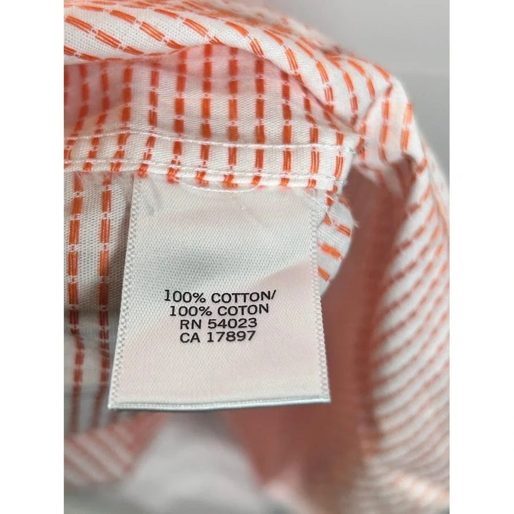 Banana Republic XXL Orange Micro Gingham Button Down Shirt Non Iron Tailored Fit